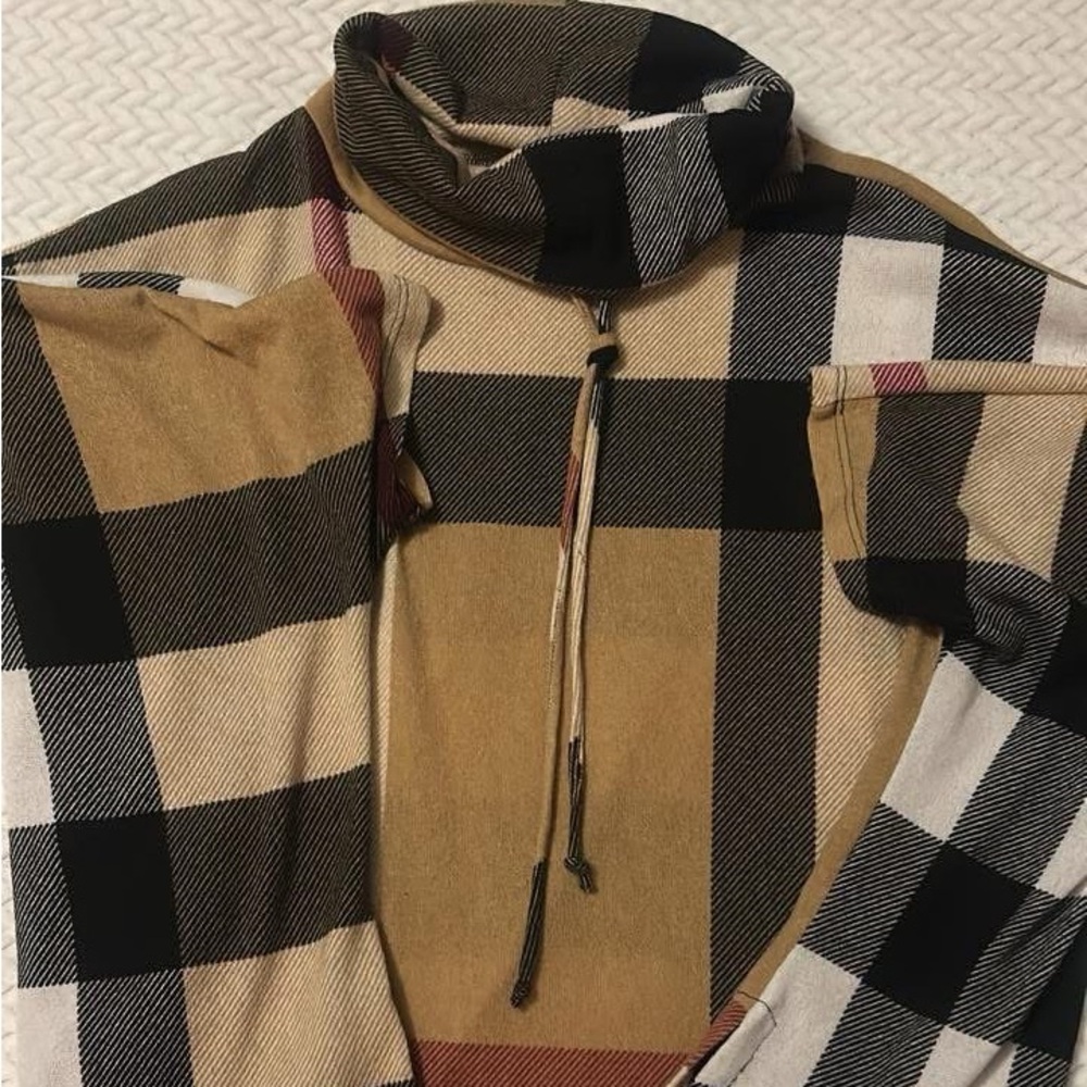 Black and Tan Turtleneck Sweater